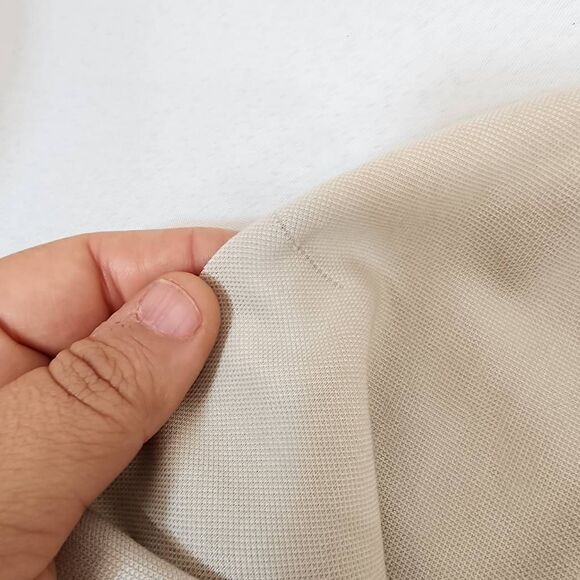 TailorByrd Collection Beige Polo Shirt XX Large Tan Blue Trim Flamingo Logo - Picture 6 of 7